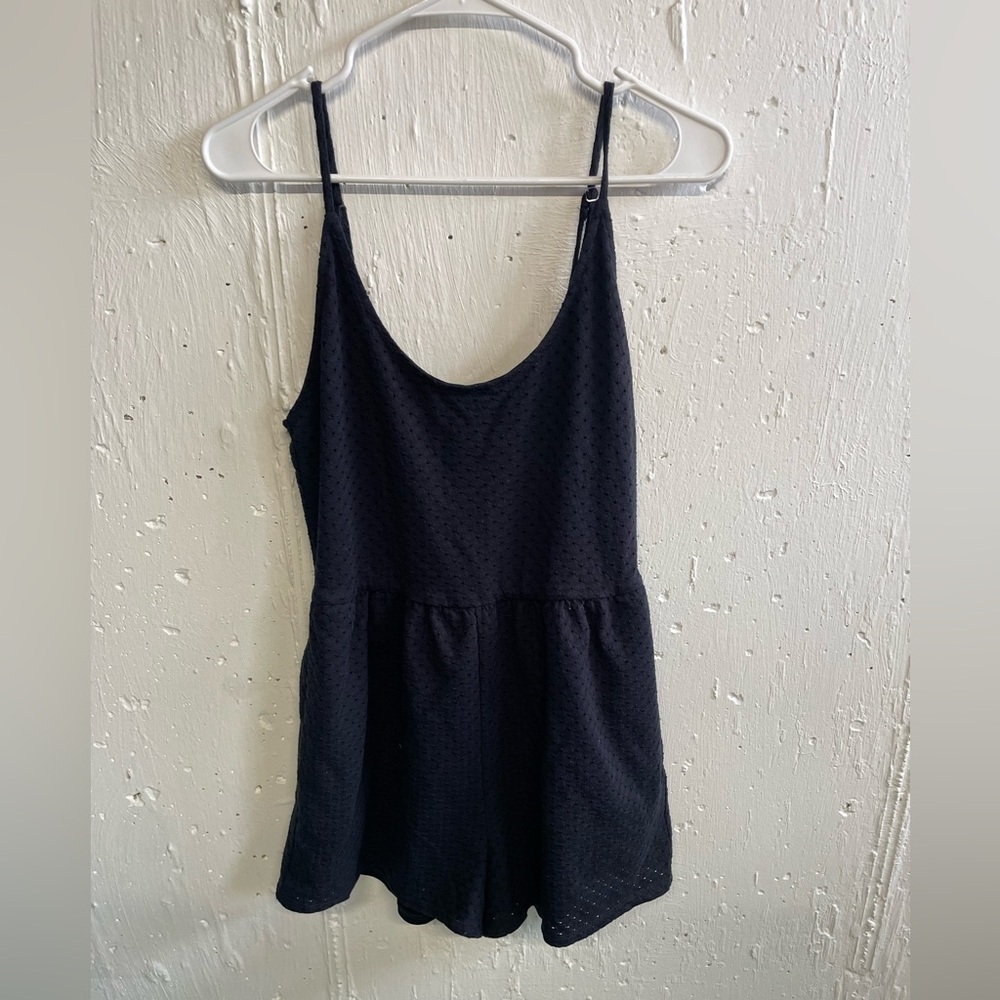 Wild Fable Black Textured Romper